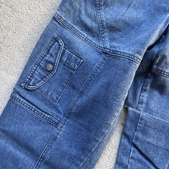 Deadstock 90s Dockers Jeans Mens 28x28 Pleated Denim Levis Cargo Tapered Vintage - Picture 4 of 12